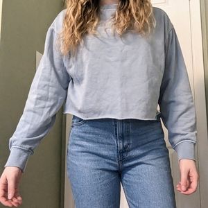 GARAGE Cropped Sweatershirt in Light Blue | Size XS/S